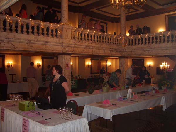 Welcome desk and Silent Auction tables