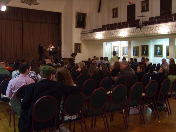 Audience listening to Dr. Beth McMahon's lecture on “Stressed is Desserts Spelled Backwards"